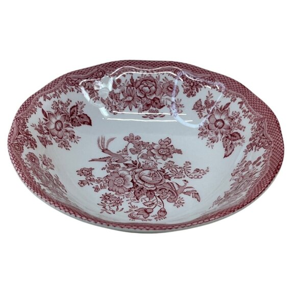 7 Red Parliament Premiere Original Manufacturers Asiatic Pheasants Cereal Bowls - Picture 7 of 13